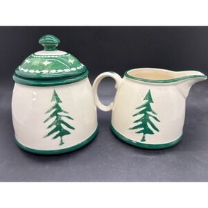 Vintage Dansk Nordic Knits Christmas Cream & Sugar Bowl‎ Set Ceramic